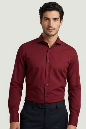 Marcello Essential Herren Hemd Rot Buegelfreie