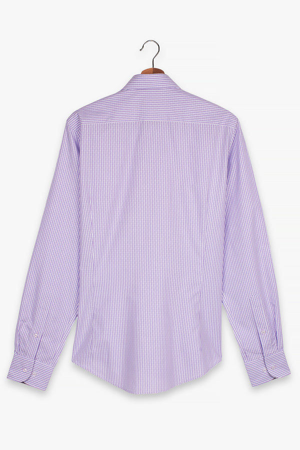 Firenze Sport Jaquard Man Shirt Lilac White