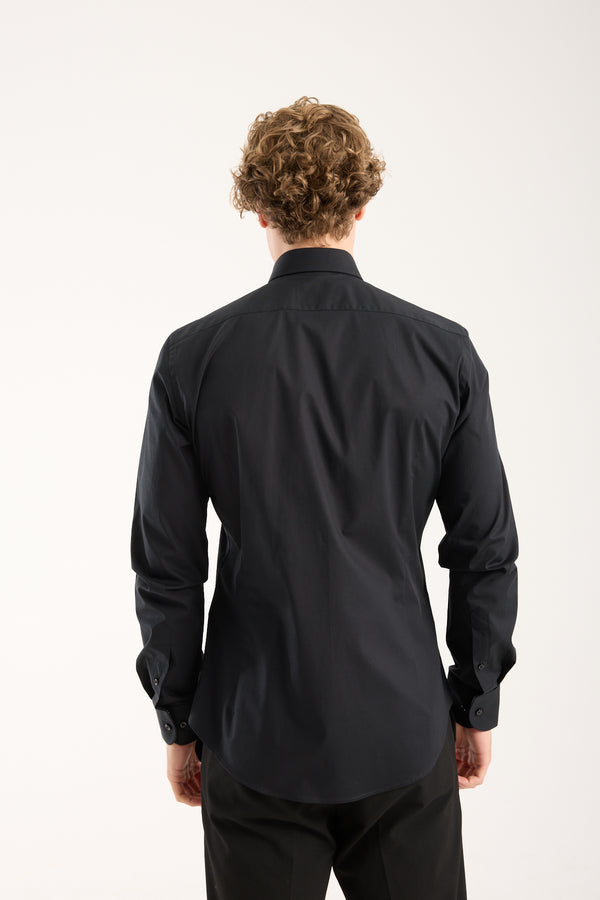 Chemise Homme Firenze Sport Popelin Stretch Noir