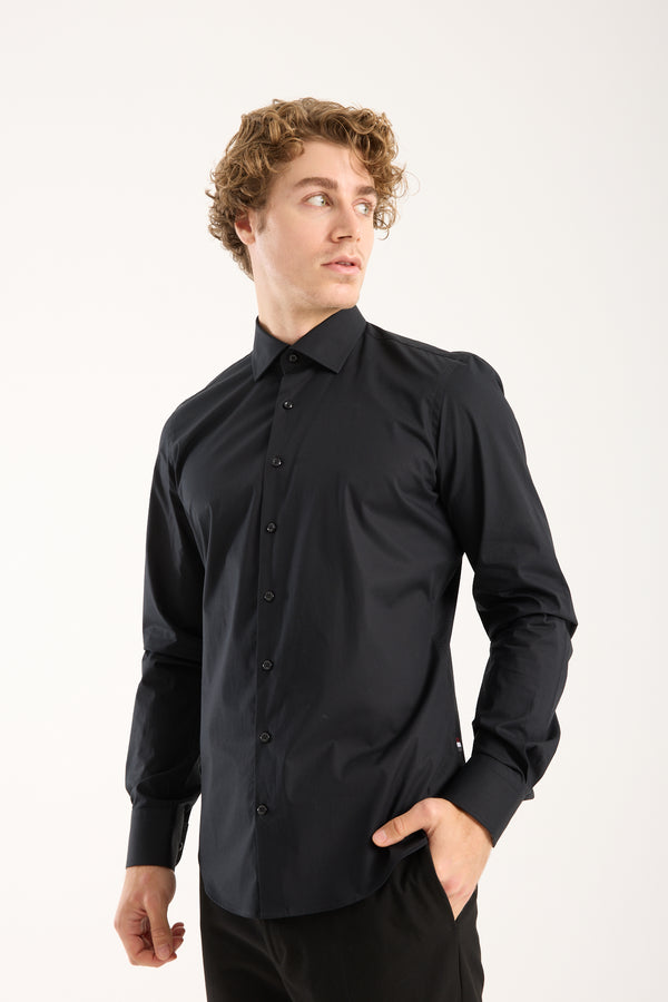 Chemise Homme Firenze Sport Popelin Stretch Noir