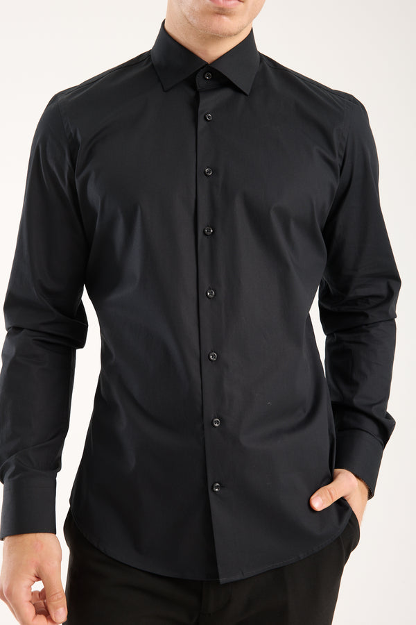 Chemise Homme Firenze Sport Popelin Stretch Noir