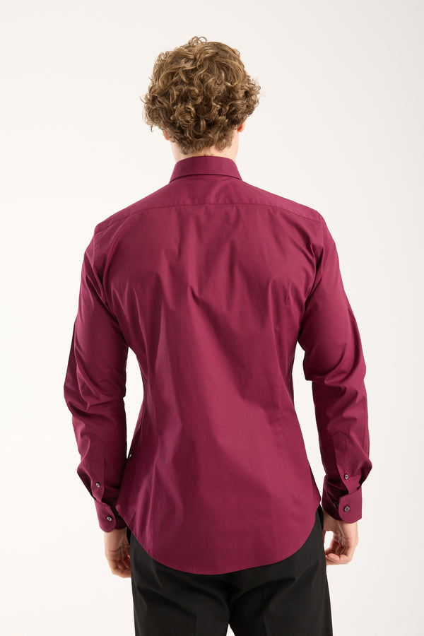 Chemise Homme Firenze Sport Popelin Stretch Rouge