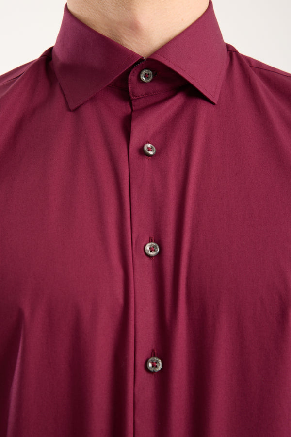 Chemise Homme Firenze Sport Popelin Stretch Rouge