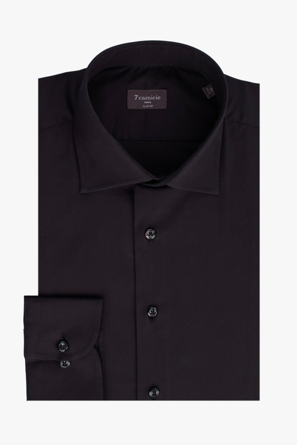 Camisa Hombre Firenze Popelin Stretch Negro