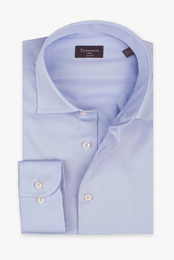 Firenze Herren Hemd Satin Hellblau