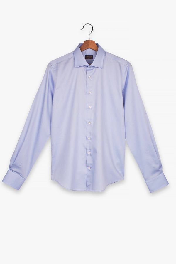 Firenze Herren Hemd Satin Hellblau