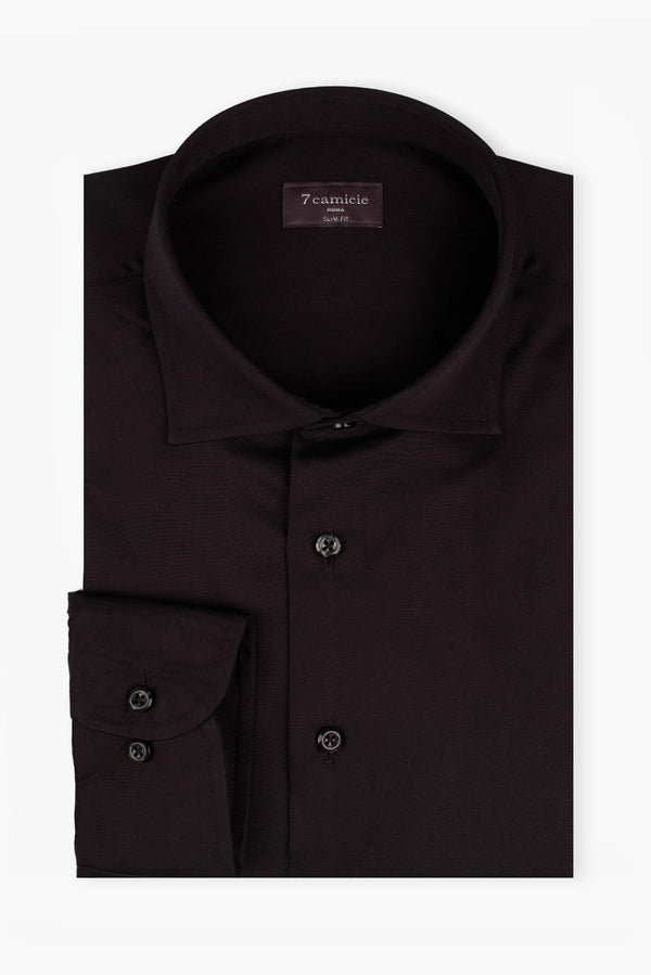 Camicia Uomo Firenze Essential Satin Nero