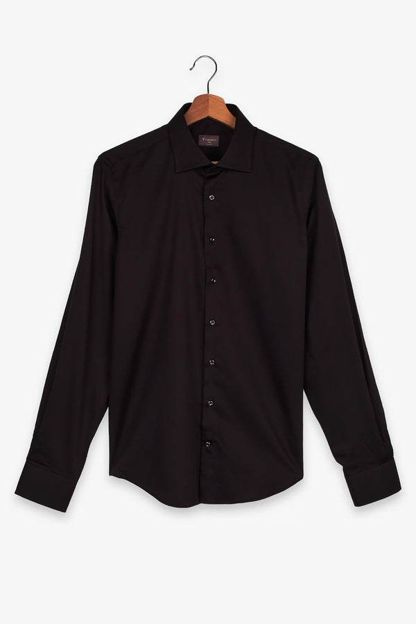 Camicia Uomo Firenze Essential Satin Nero