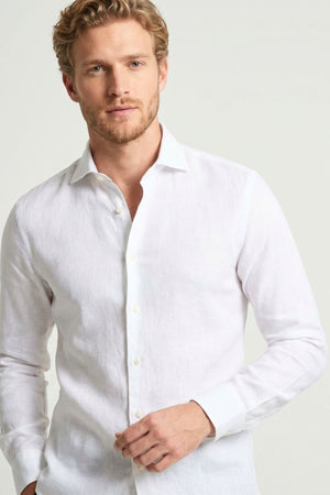 Firenze Essential Herren Hemd Leinen Weiss