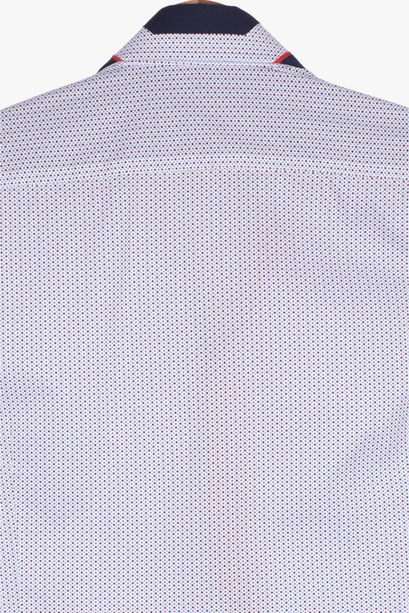 Polo piqué blanc manches courtes avec col rouge Polo piqué blanc manches courtes avec col rouge