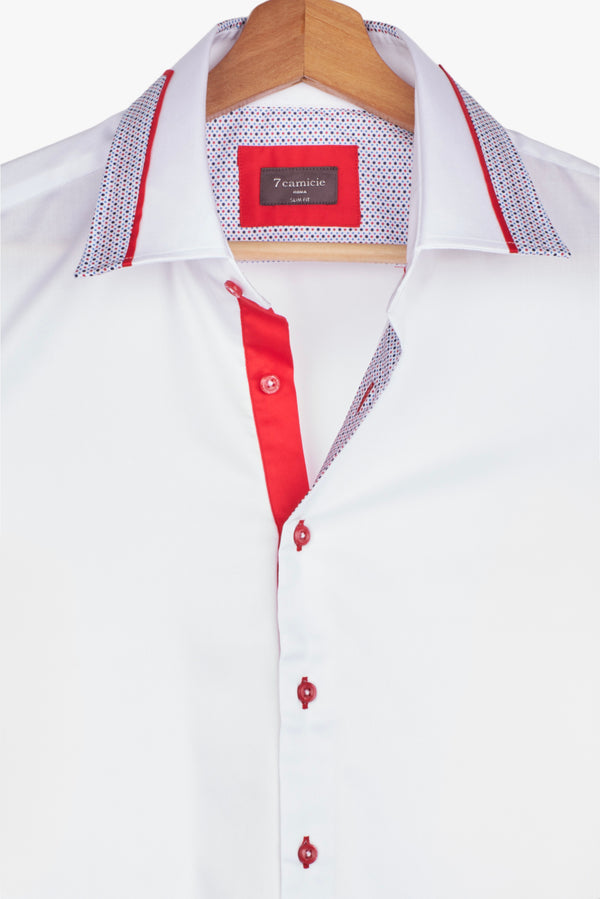 Camicia Uomo Sport Satin Bianco