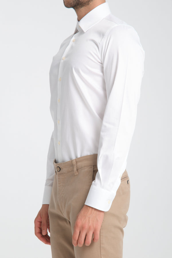 Camicia Uomo Romeo Essential Satin Bianco