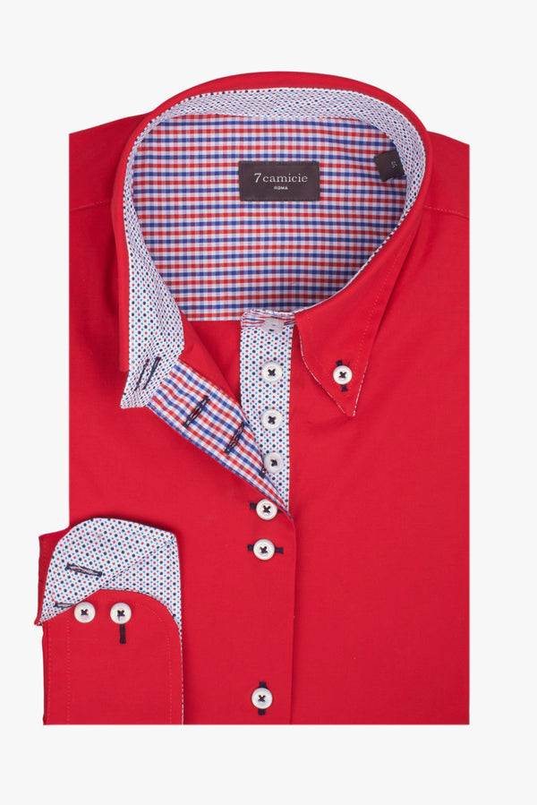 Camicia Donna Silvia Iconic Popelin Stretch Rosso