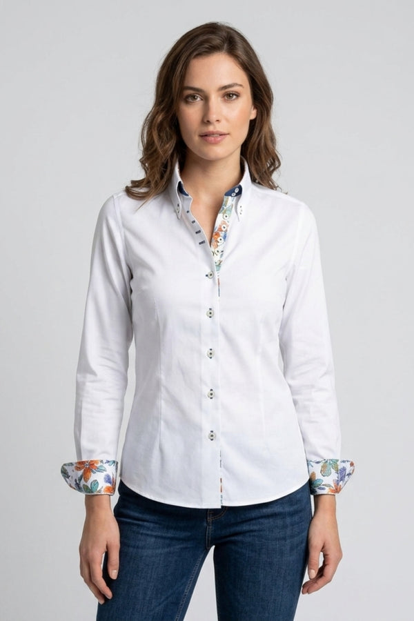 Chemise Femme Popelin Stretch Blanc