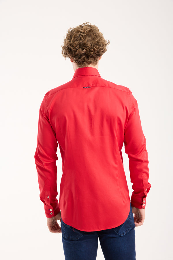 Camisa Hombre Roma Iconic Satin Rojo