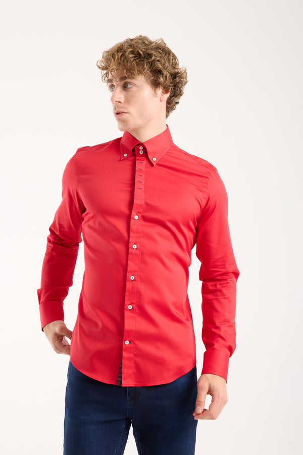 Camisa Hombre Roma Iconic Satin Rojo