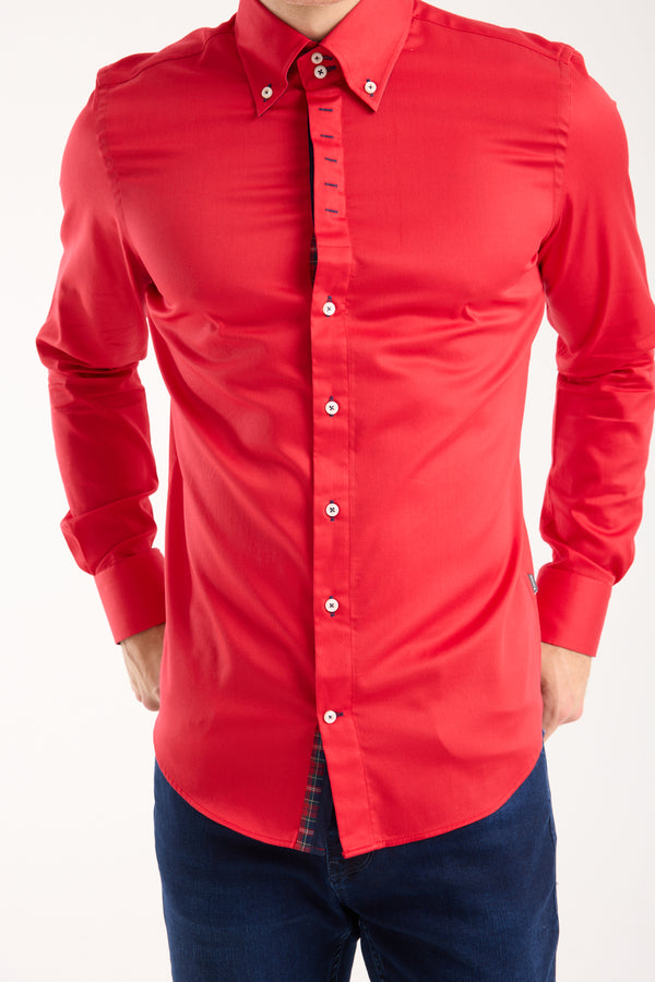 Camisa Hombre Roma Iconic Satin Rojo