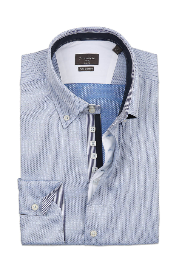Roma Iconic Herren Hemd Armored Hellblau Weiss