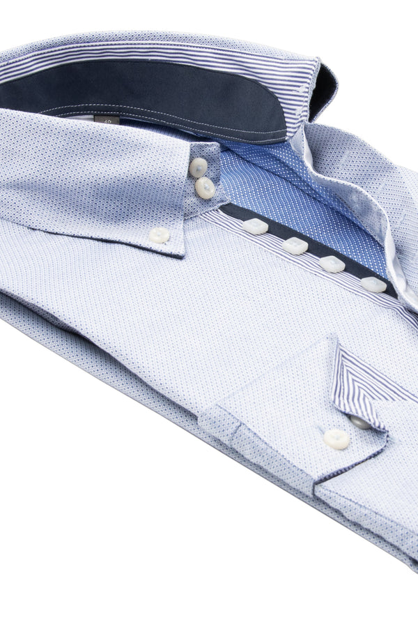 Roma Iconic Herren Hemd Armored Hellblau Weiss