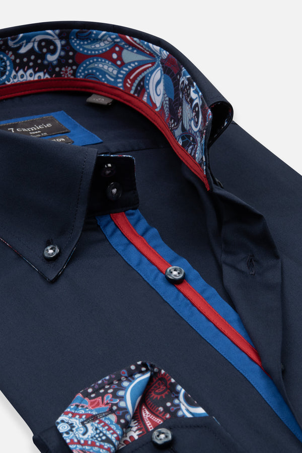 Camisa Hombre Roma Iconic Satin Azul