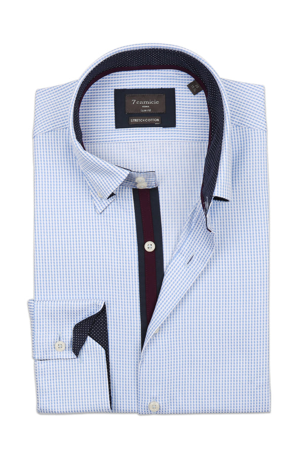 Roma Iconic Herren Hemd Armored Hellblau Weiss