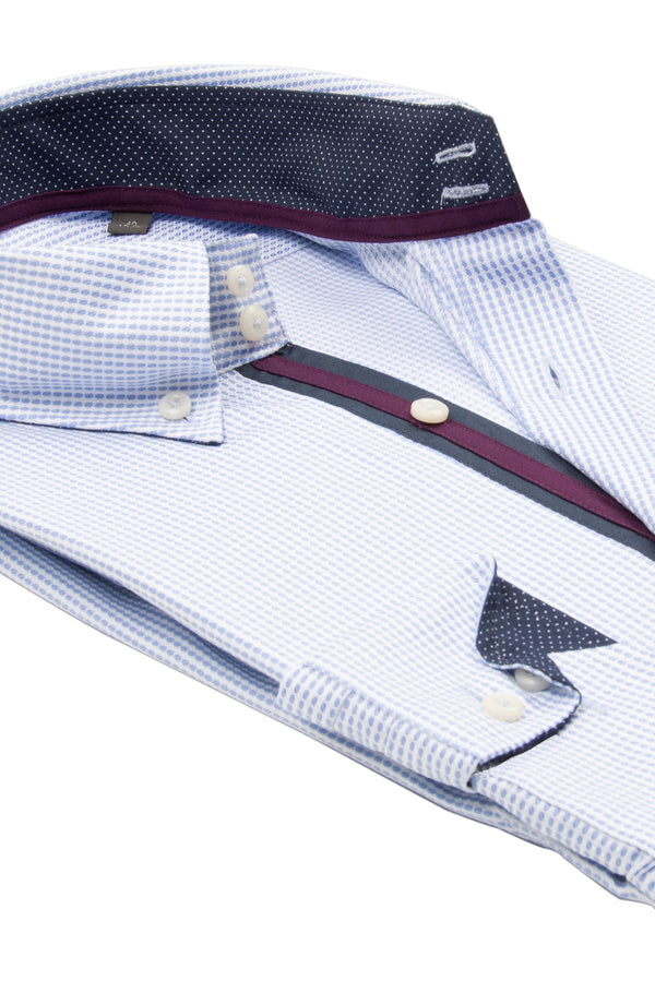 Roma Iconic Herren Hemd Armored Hellblau Weiss