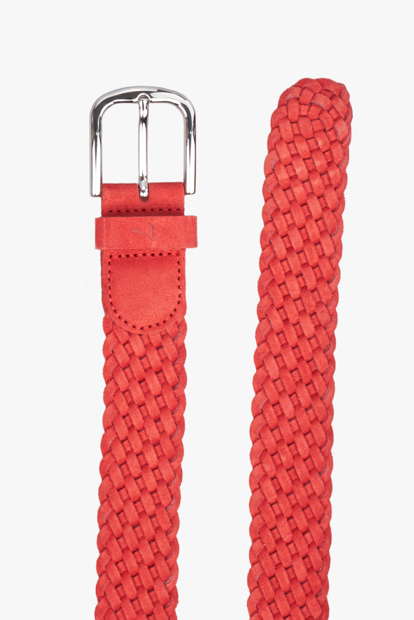 Leather Man Belt Red