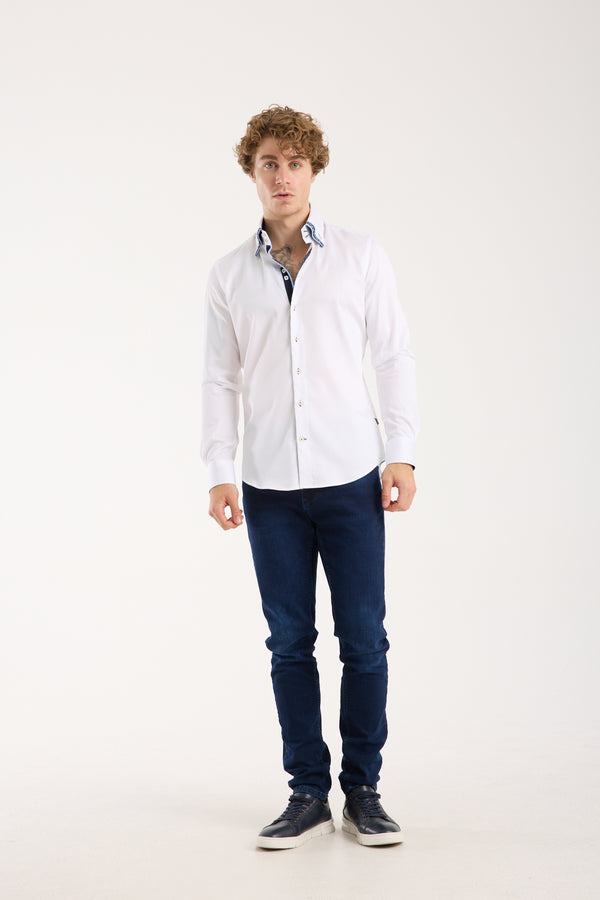 Camicia Uomo Vesuvio Iconic Satin Bianco
