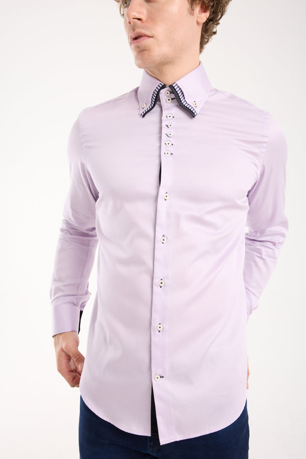 Camisa Hombre Vesuvio Iconic Satin Lila