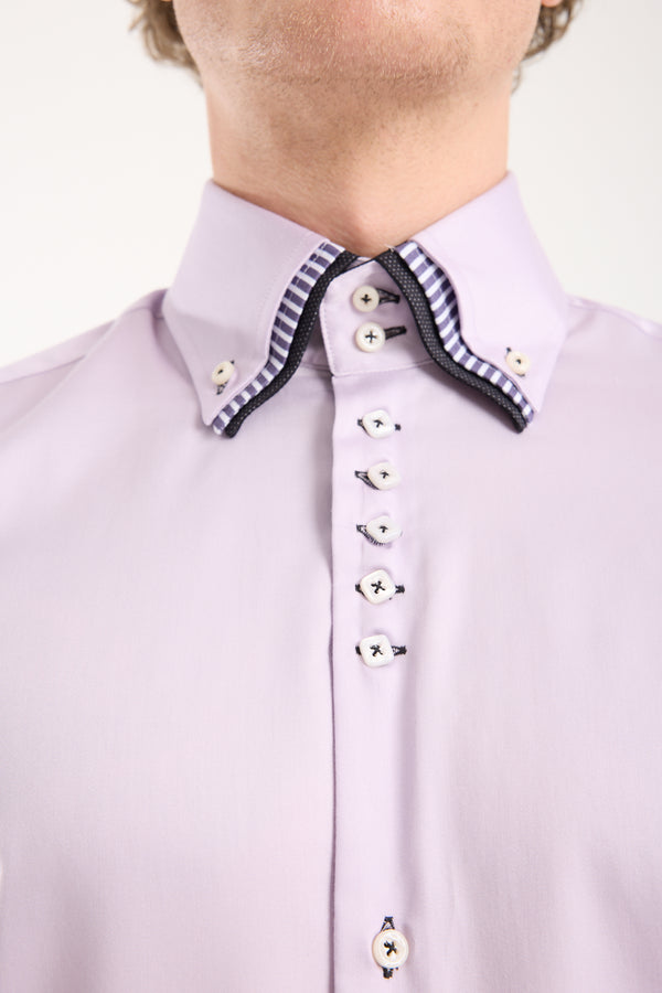 Camisa Hombre Vesuvio Iconic Satin Lila