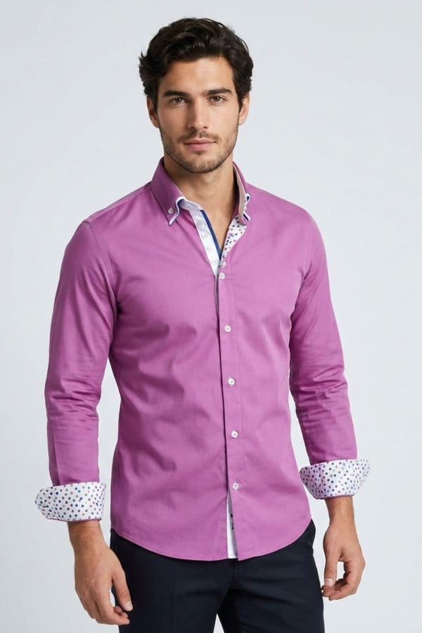 Chemise Homme Marco Polo Iconic Satin Lilas