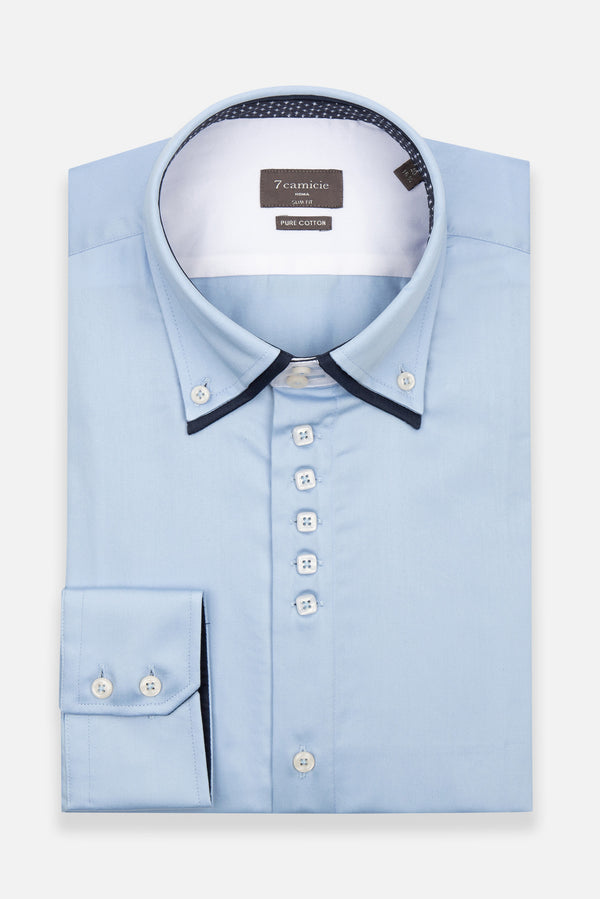 Marco Polo Iconic Satin Man Shirt Light Blue