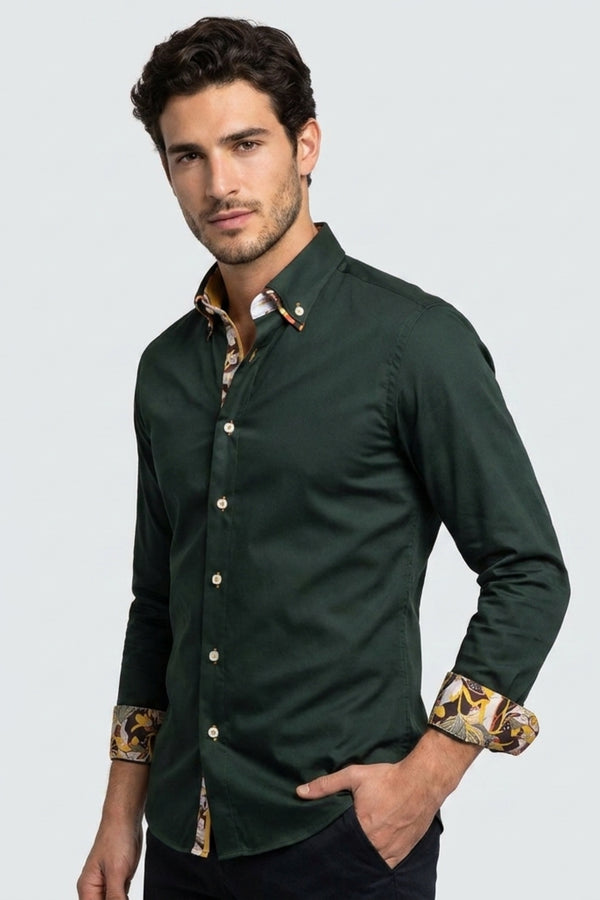 Marco Polo Iconic Satin Man Shirt Green