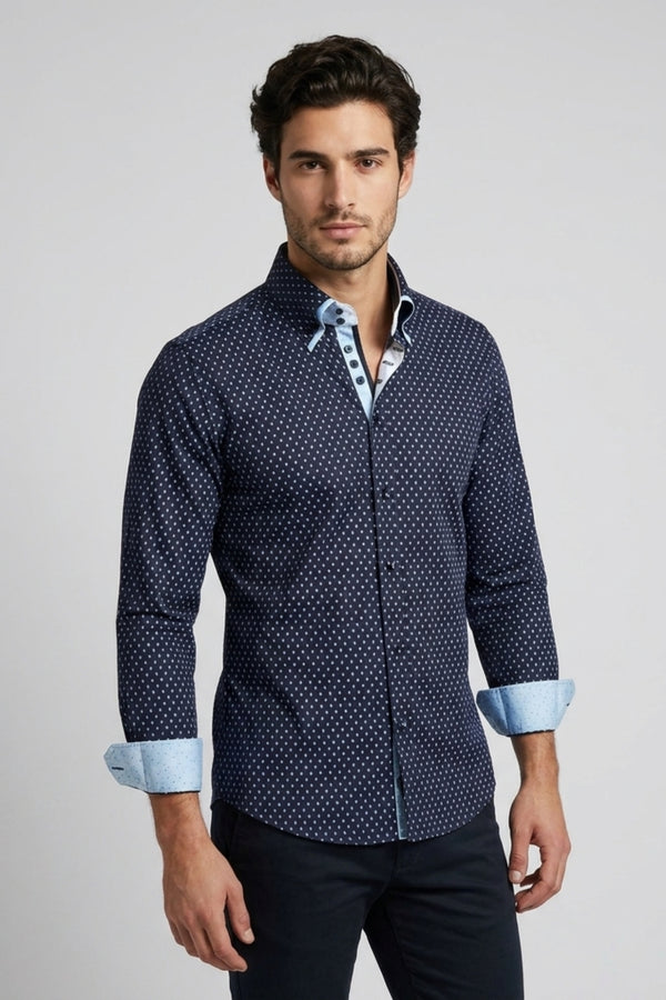 Camicia Uomo Marco Polo Celeste