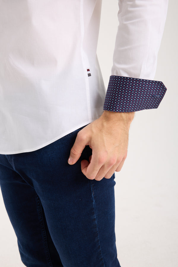 Chemise Homme Sport Popelin Stretch Blanc