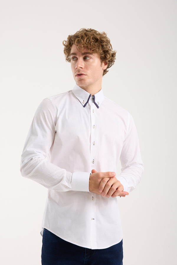 Chemise Homme Sport Popelin Stretch Blanc