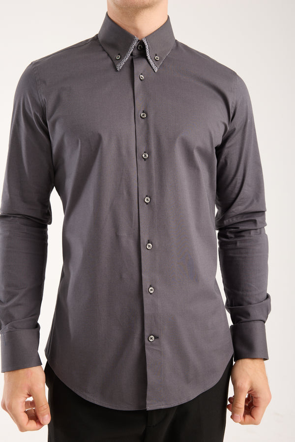 Sport Poplin Stretch Man Shirt Grey