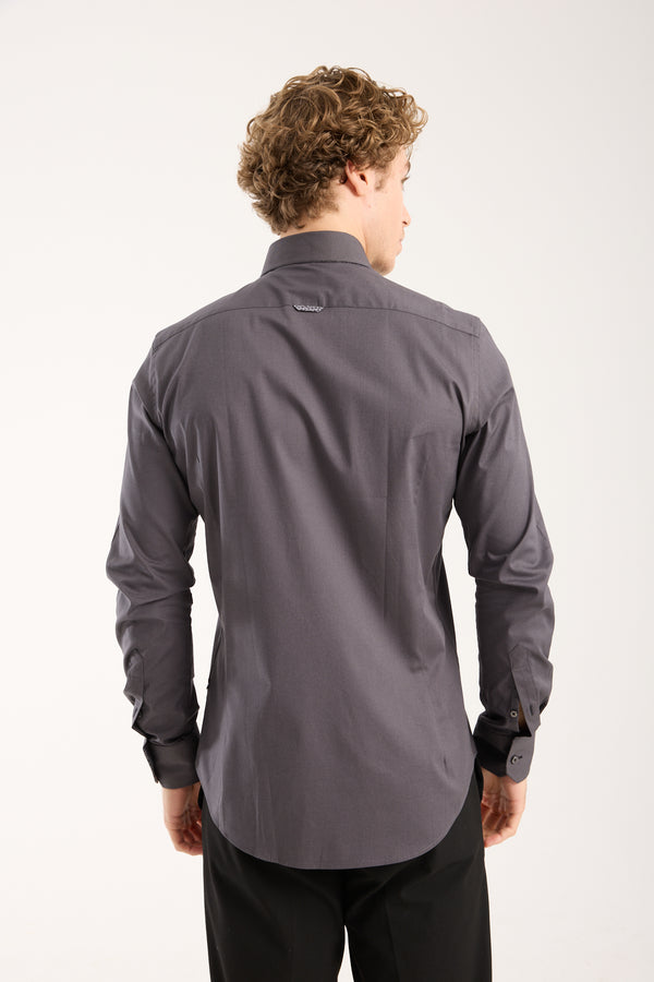 Sport Poplin Stretch Man Shirt Grey