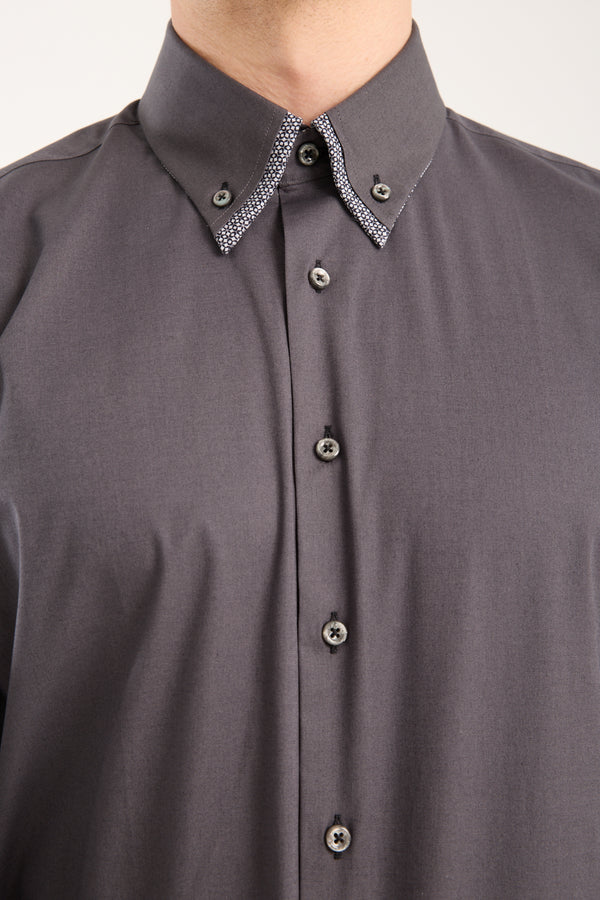Sport Poplin Stretch Man Shirt Grey