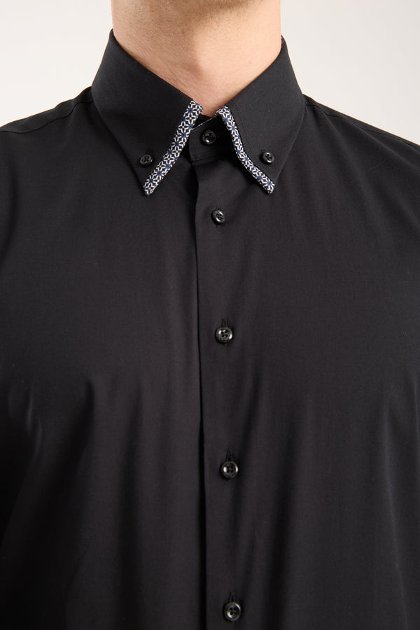 Sport Poplin Stretch Man Shirt Black