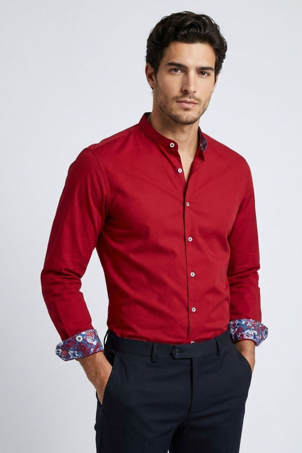 Caravaggio Sport Poplin Stretch Man Shirt Red