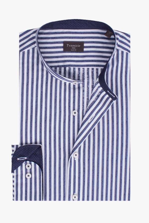 Camisa Hombre Caravaggio Sport Algodon Azul Blanco