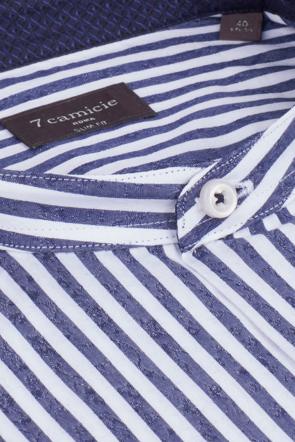 Camicia Uomo Caravaggio Sport Cotone Blu Bianco