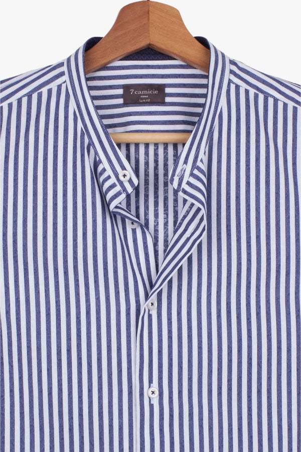 Camisa Hombre Caravaggio Sport Algodon Azul Blanco