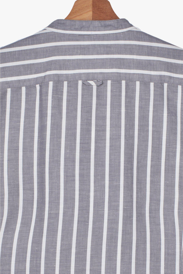 Camicia Uomo Caravaggio Sport Lino Grigio Bianco