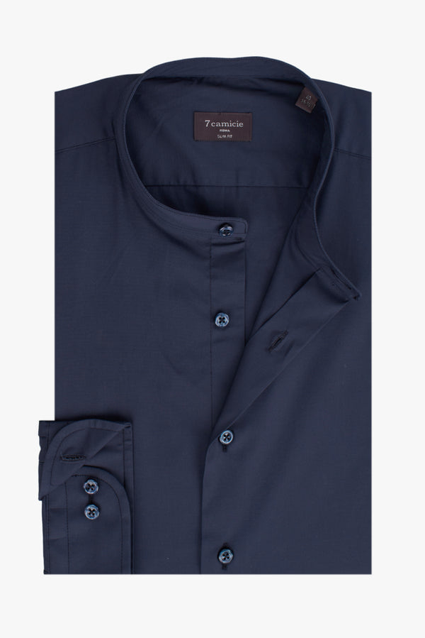 Caravaggio Herren Hemd Poplin Stretch Blau