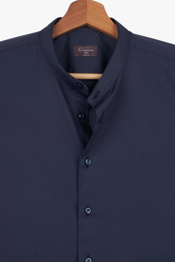 Caravaggio Herren Hemd Poplin Stretch Blau