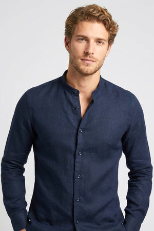 Caravaggio Linen Man Shirt Blue