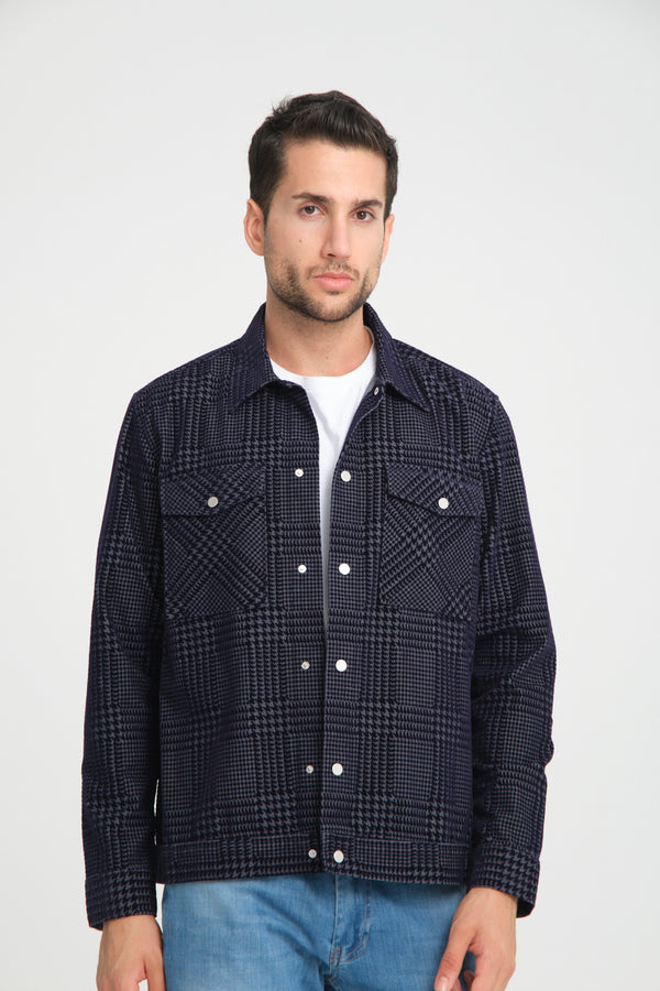 Sport Velvet Man Overshirt Blue