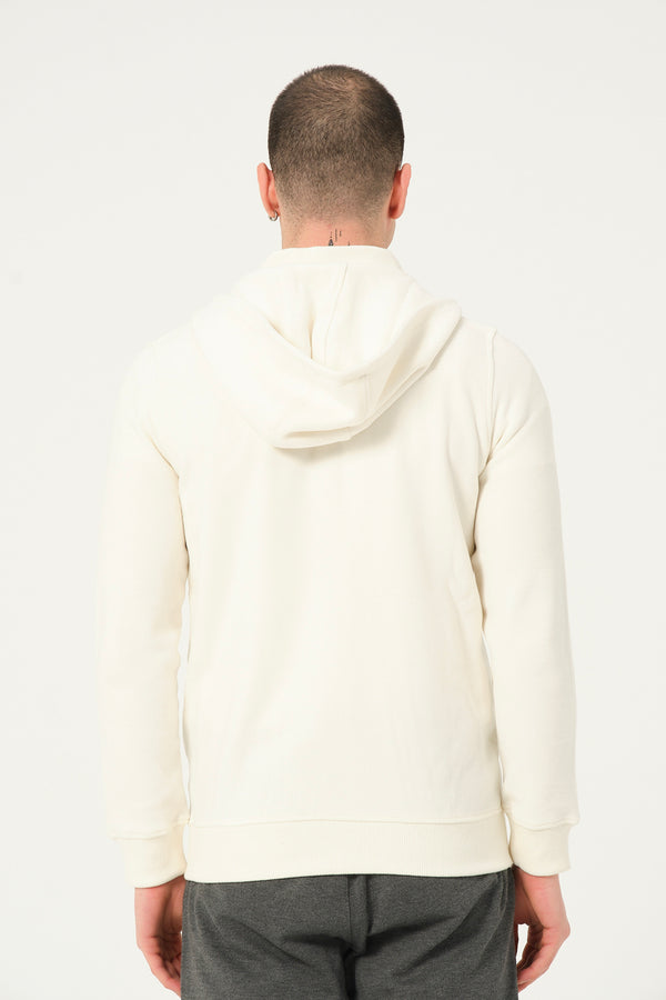 Sweat homme blanc à capuche